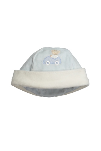 Erkek Bebek Ayıcık Nakışlı Yumuşak Bebek Şapka (0-24ay)