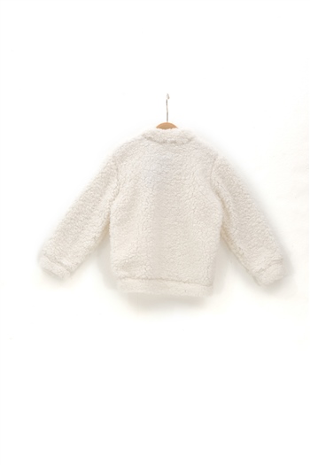 Erkek Cocuk Tuylu Beyaz Sweatshirt 2Y-7Y