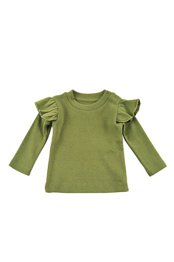 Kız Bebek Antiviral Yeşil Fırfırlı Bluz (0-18ay)