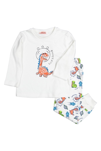 Erkek Bebek Dinazor Baskılı Pijama Takımı (1-4yaş)