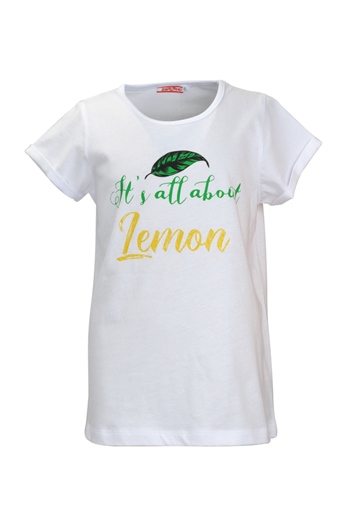 Kız Çocuk Beyaz All About Lemon T-Shirt (5-14yaş)